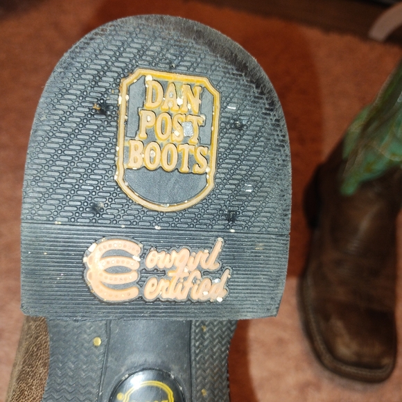 Dan Post Black Rubber Boot Sole with Gold Logo - Picture 3 of 4